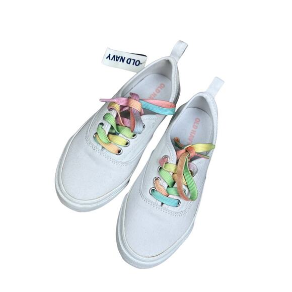 Old Navy Toddler Girls Canvas Slip On Calla Lily Sneakers Sz 12 - Picture 1 of 12